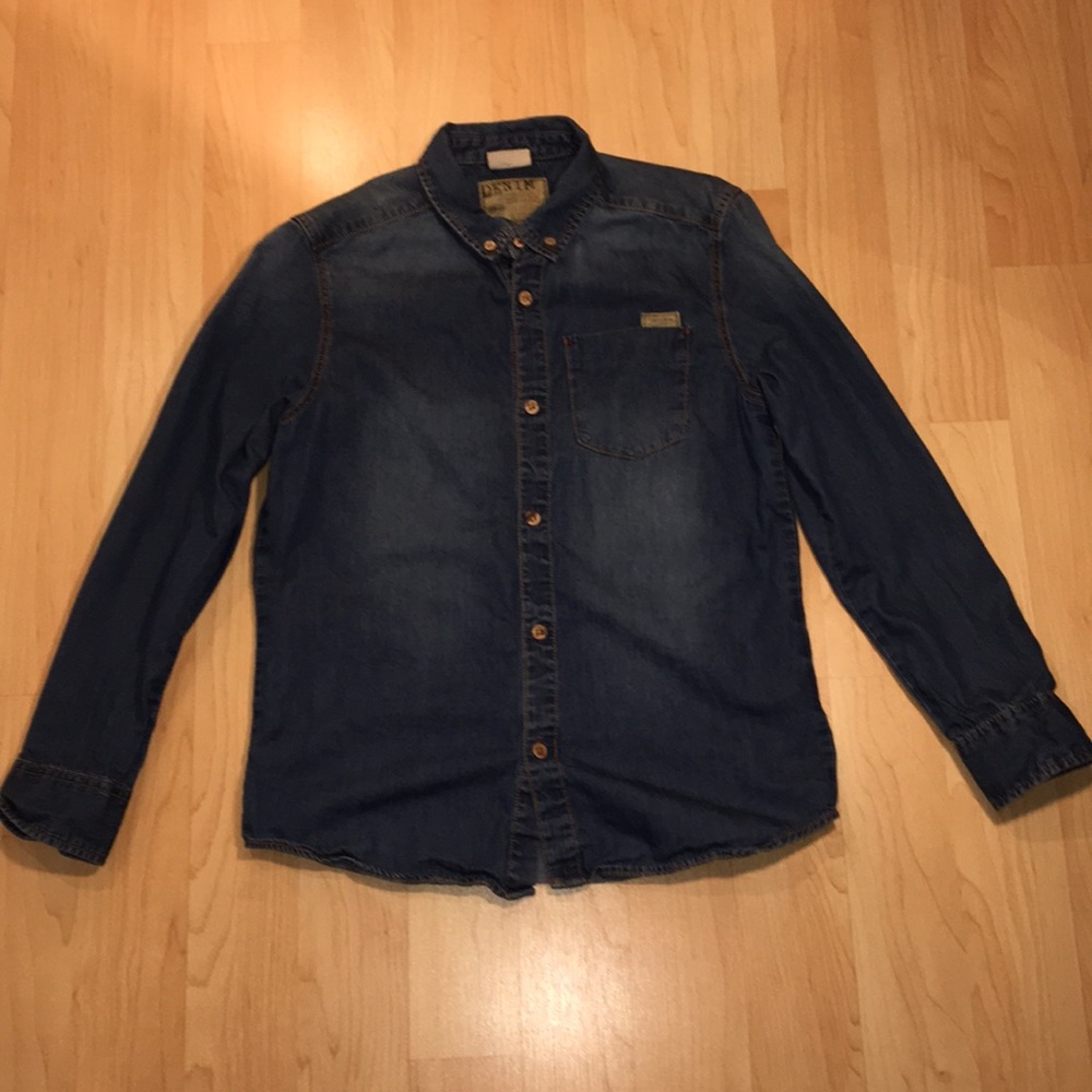 Boys Denim Zara Button Down Shirt (11-12)